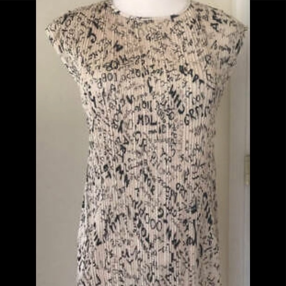 MAX MARA RINO LETTER PRINT PLEATED DRESS - Picture 8 of 14